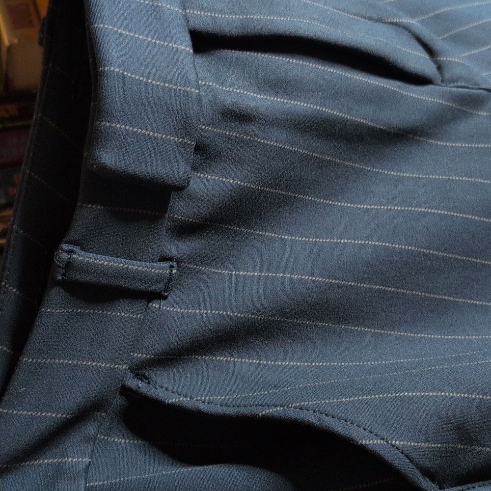 Torrid Studio Luxe Ponte Dark Blue Pinstripe Dress Pant, Trouser Straight - Picture 5 of 11